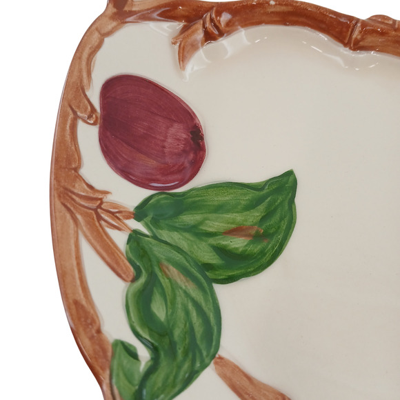 Franciscan Apple Divided Grill Dinner Plate ~ 11" Hand-Painted Ceramic Dish USA - Picture 5 of 15